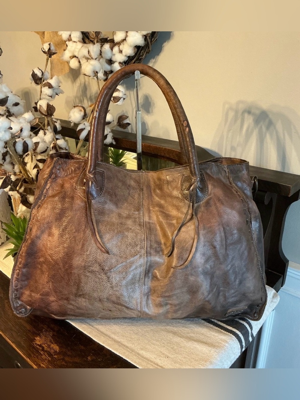 Bed Stu Distressed Brown Leather Tote - Picture 3 of 13